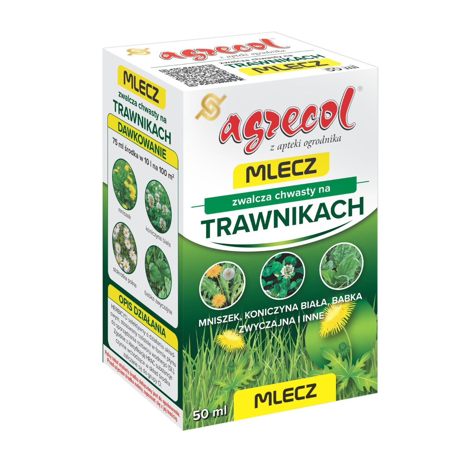 MLECZ zwalcza chwasty na trawnikach