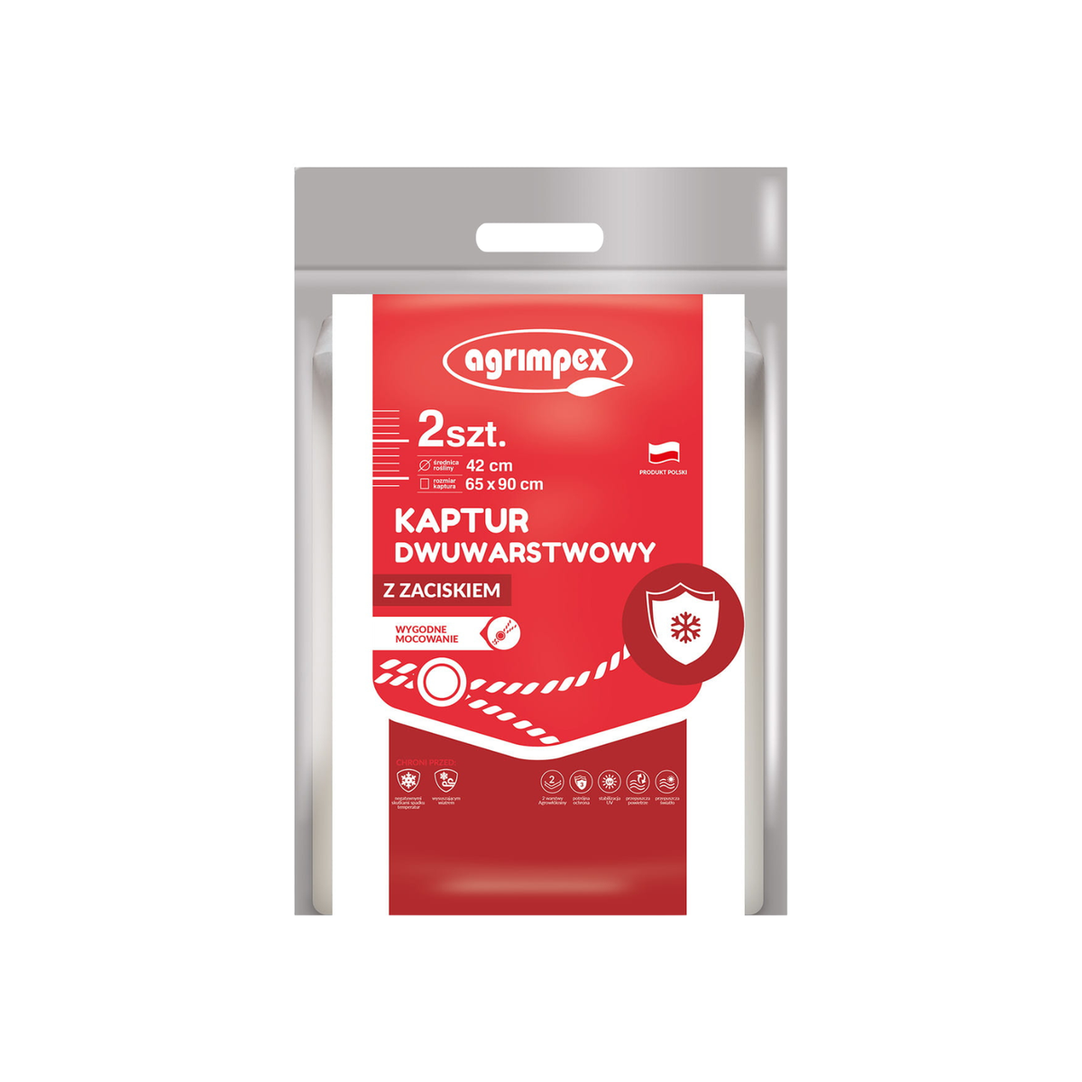Kaptur dwuwarstwowy z zaciskiem - zimowy 65x90